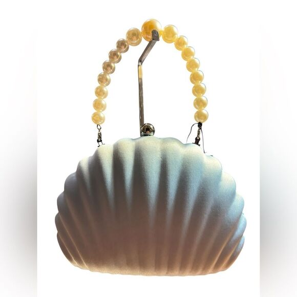 INC International Concepts Seashell Minaudiere Satin Crossbody - Picture 3 of 6